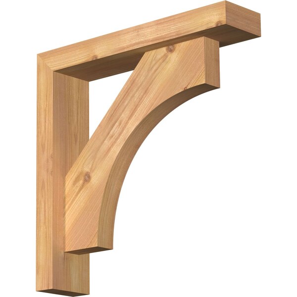 Ekena Millwork Westlake Block Smooth Bracket w/ Offset Brace, Western Red Cedar, 3 1/2"W x 16"D x 16"H BKT0402X16X16WTL05SWR - main